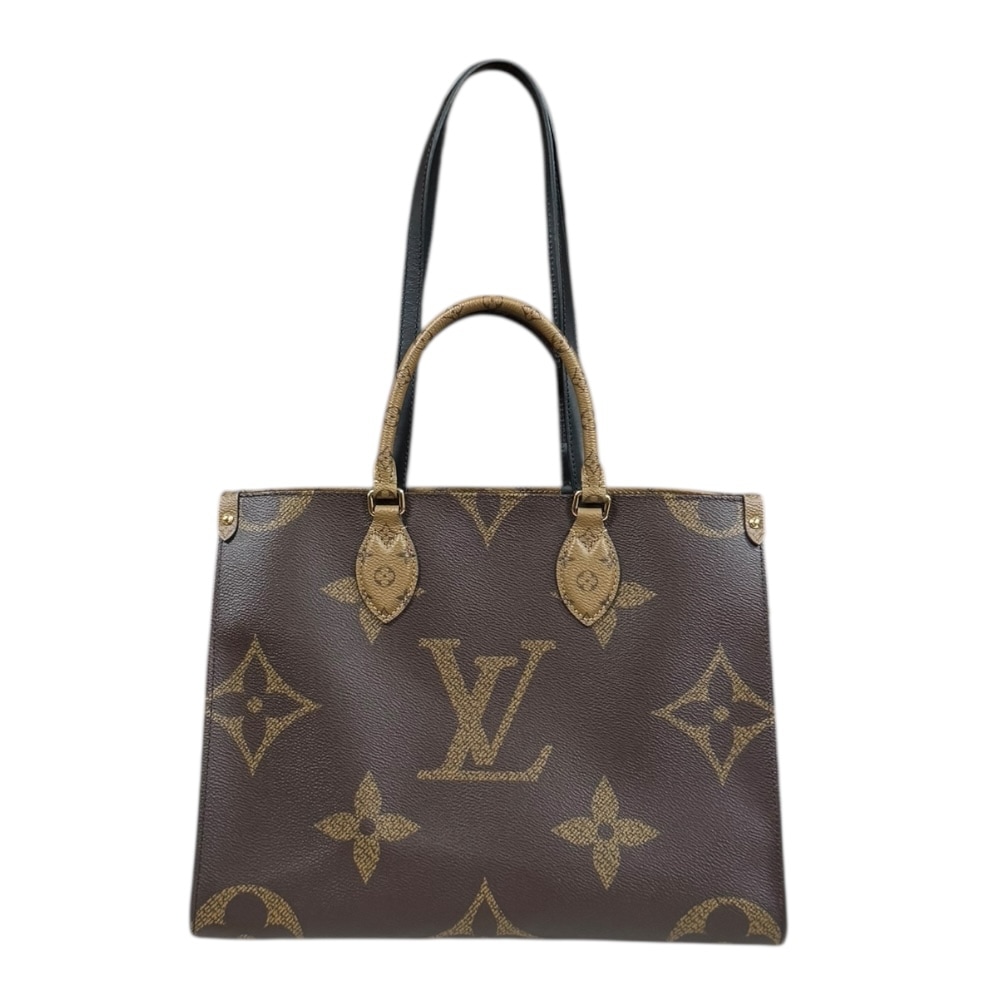 ルイヴィトン オンザゴーMM モノグラムジャイアント ショルダーバッグ モノグラムキャンバス M45321 ブラウン LOUIS VUITTON 中古 美品