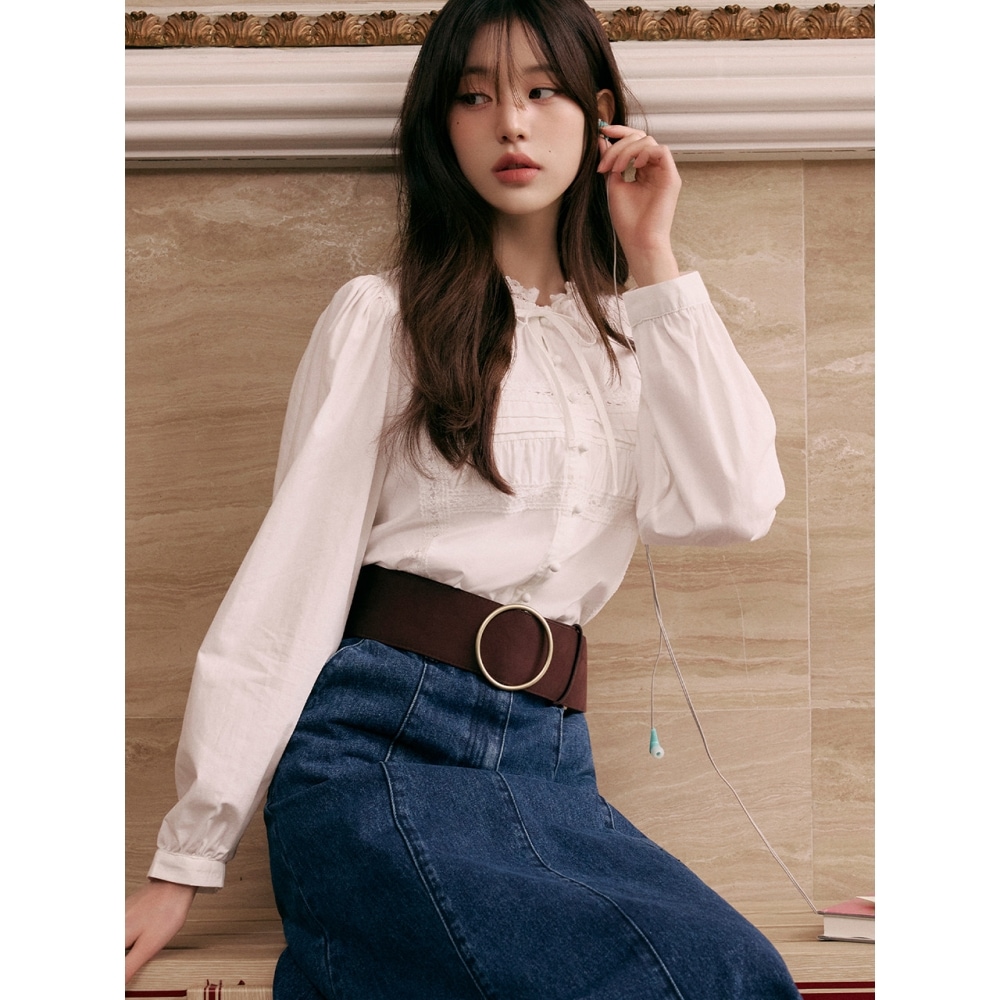 ロラローラハイネックフリルブラウスホワイト 11,971円