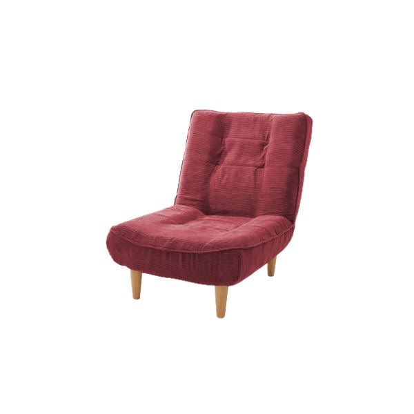 ハイバックソファ 1人掛け コールテン調 ワインレッド