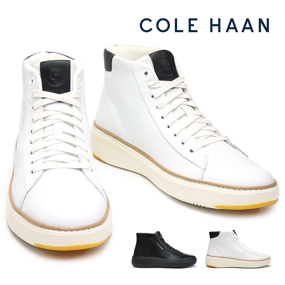 人気アイテム カジュアルシューズ ミッド トップスピン グランドプロ レザースニーカー メンズ 軽量 MID TOPSPIN GRANDPRO HAAN COLE 本革 厚底 ハイカットスニーカー