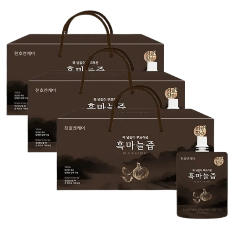 【21種配合】黒にんにくジュース 70ml×30包 3箱 スティック 濃厚 まろやか飲みやすい 韓国産 パウチ 個包装 / 発酵黒にんにく ドリンク ガーリック飲料 デイリーケア