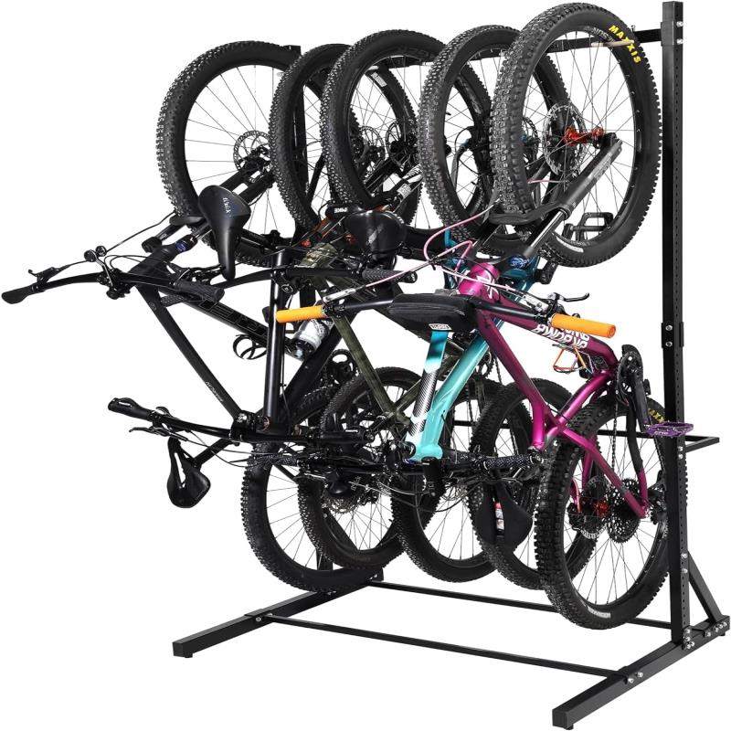イエスフォーオール(Yes4All) 自立型自転車収納ラック 136kgまで 5段階 頑丈なスチール製 縦型自転車ラック 自宅やガレージオーガナイザーに 屋内/屋外の自転車収納ラック