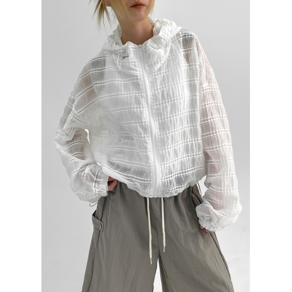 ブラックアップヒリットチェックウィンドブレーカージャンパー