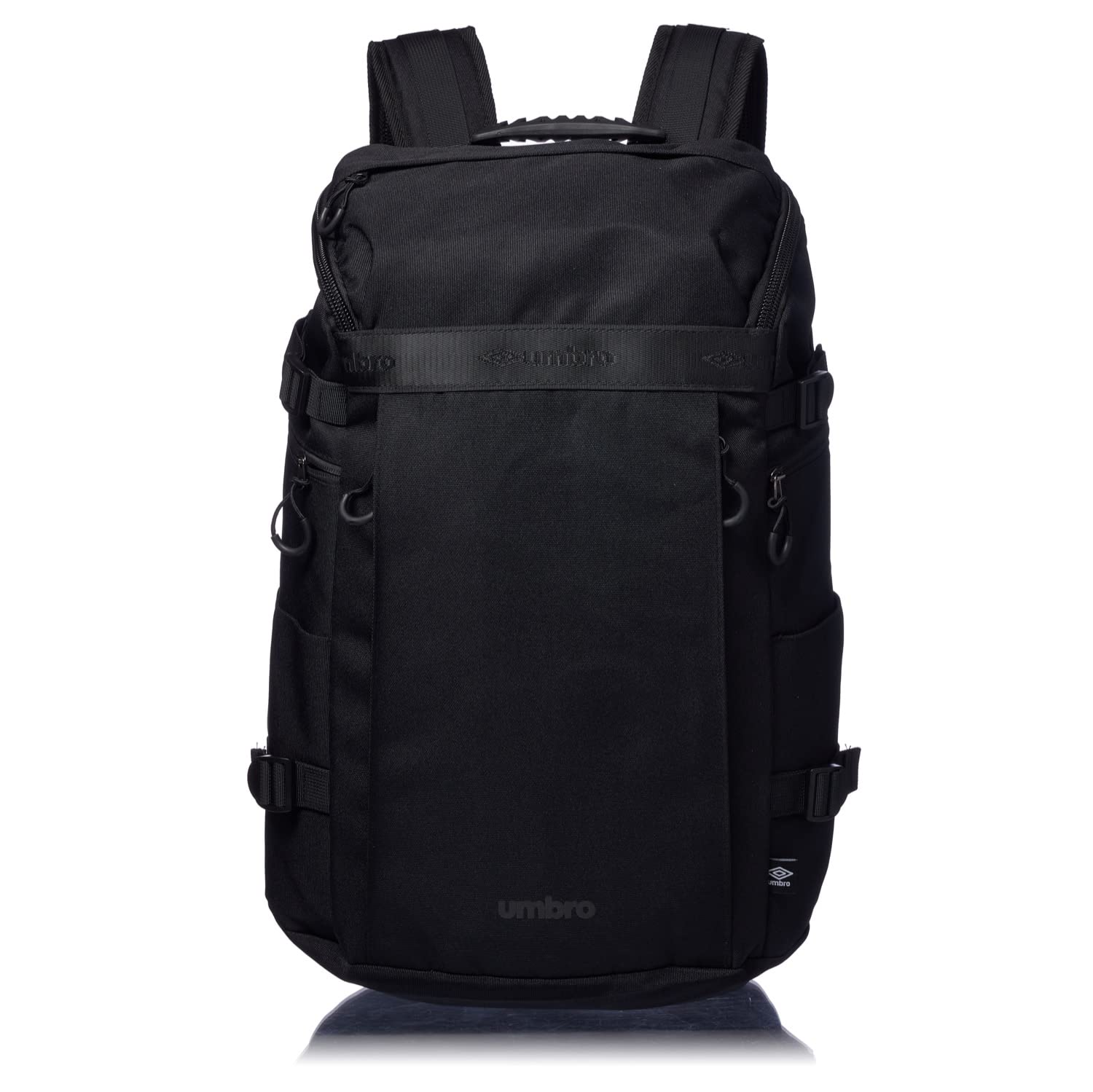 [アンブロ] リュックサック デイパック 使いやすい 収納 ポケット外側7 内側2 Black
