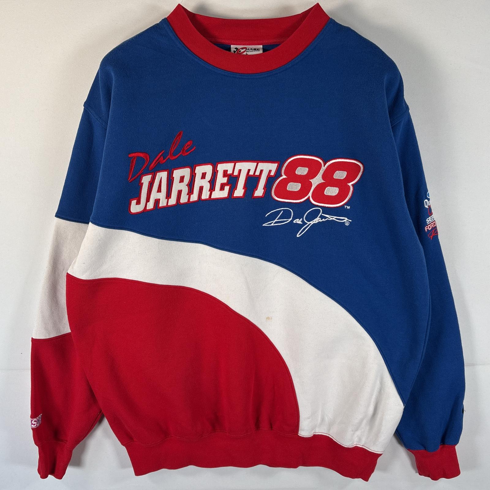 古着 90s/90年代 CHASE スウェット トレーナー ワッペン 刺繍デザイン マルチカラー レーシング NASCAR L ブルー メンズ