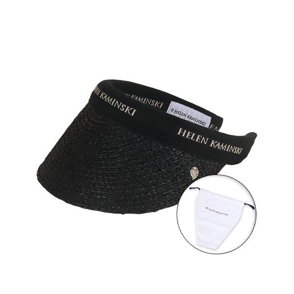 26SS 女性 ビアンカ 8 バイザーハット チャコールブラックロゴ ダストバッグ付き HAT52204 CHARCOALBLACK