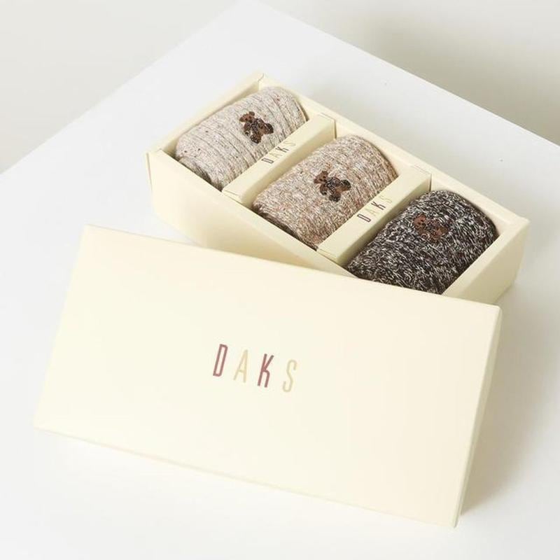 DBSS4E911BK[24SS][女性用ミドル丈3足] テディ刺繍入りミドル丈3足セット