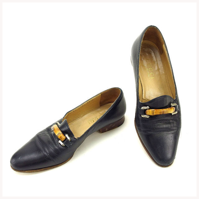 パンプス バンブー ネイビー 中古