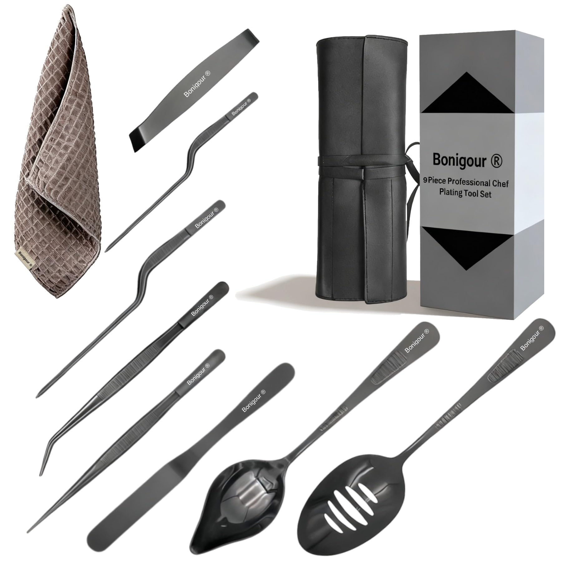 シェフメッキツールプロフェッショナル料理用メッキツールセットシェフガーニッシュツールキットフィッシュピンセットペストリースパチュラ分子ガストロノミー用ケーキデコレーションピンセット