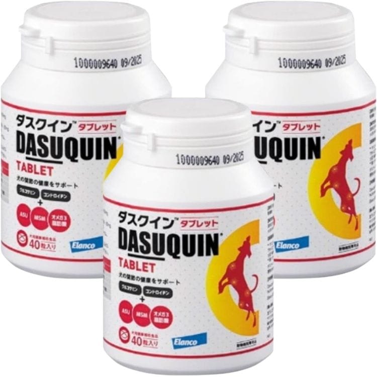 3個セット エランコジャパン ダスクイン タブレット 犬用 40粒 関節サプリメント
