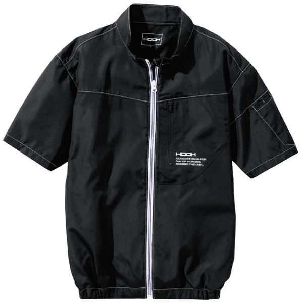 村上被服 HOOH 半袖ジャケット V6607 ブラック サイズ：M 服単品 [バッテリー/ファン/ケーブル別売]
