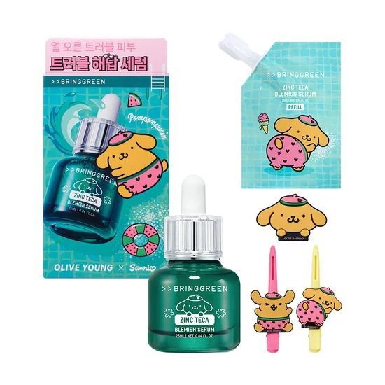 ZINC TECAトラブルセラム25ml 25mlポムポムプリン（ヘアピンマグネットクリップ）