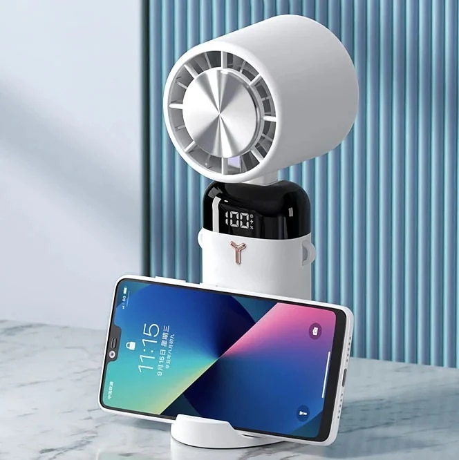 卓上 3600mAh扇風機 充電式ハンディファン 首掛け ネックファン 半導体冷却機能付き