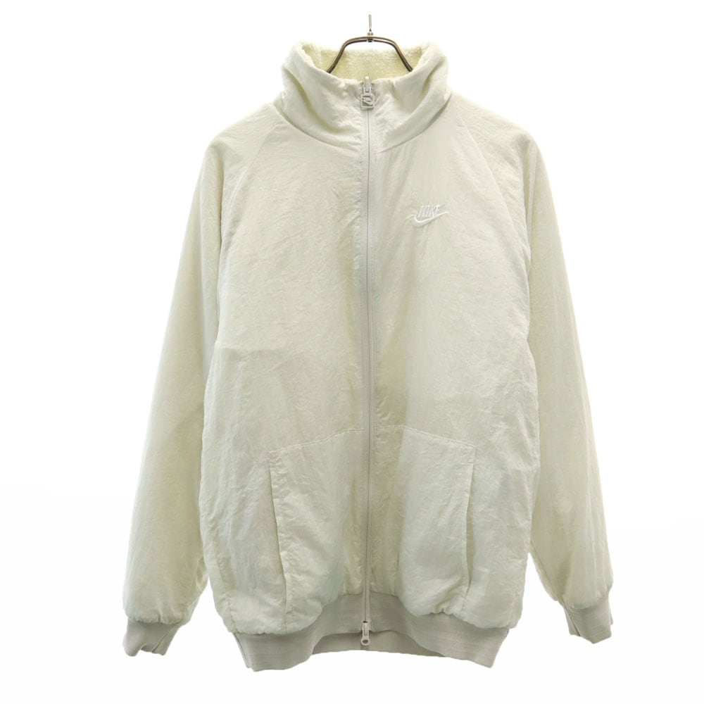 スウッシュロゴ リバーシブル ジャケット S ホワイト ボア メンズ