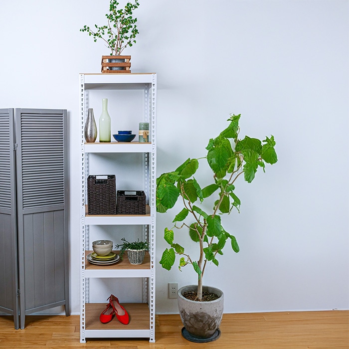 スチールラック 5段 幅51cm 奥行41cm 高さ180cm 総耐荷重250kg 頑丈 工業用 業務用 スリム キッチン収納棚 スチール棚 クローゼット 倉庫 メタルラック MK-855N 正規品