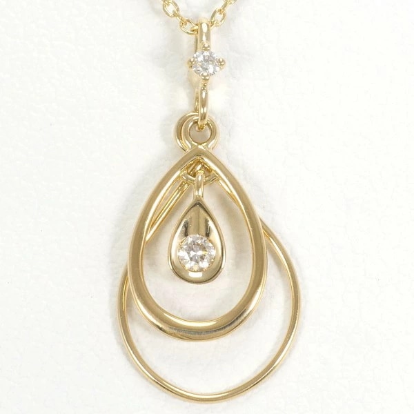 K18 18金 YG イエローゴールド ネックレス ダイヤ 約40cm ジュエリー 中古