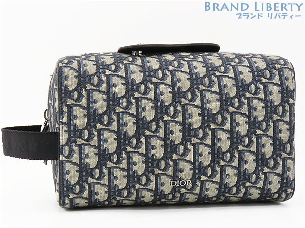 新古品クリスチャンディオールオブリークジャカードDIORLINGOTランゴポーチトイレタリーケースセカンドバッグクラッチバッグ