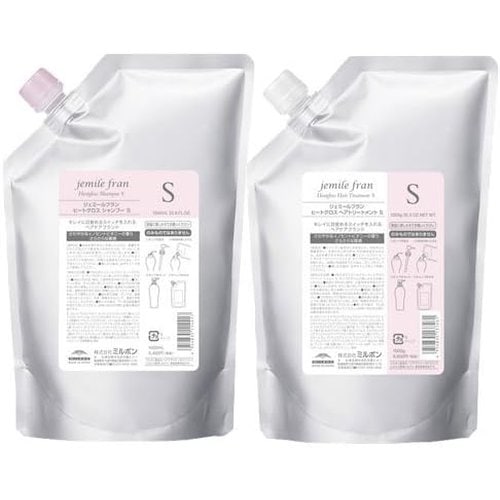 セット ミルボン MILBON ジェミールフラン ヒートグロス シャンプー S 1000mL + トリートメント S 1000g レフィル シャンプー トリートメントセット 7,598円