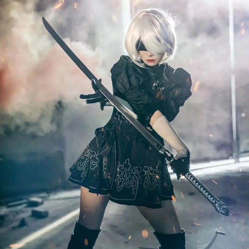 【3日で出荷】ニールメカニカルエイジ 2bcos 衣装 2b ミスシスター コスプレ衣装 衣装一式 ウィッグ 靴 ノーカット