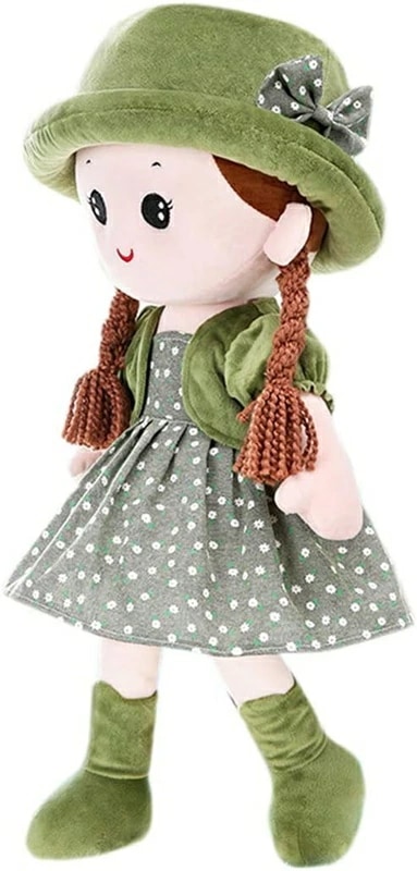 人形 女子の子 ぬいぐるみ 着せ替え おもちゃ 可愛い プレゼント ギフト こども ドール人形 誕生日プレゼント 帽子掛け お祝い インテリア 店飾り 赤ちゃん 彼女 グリーン 35CM