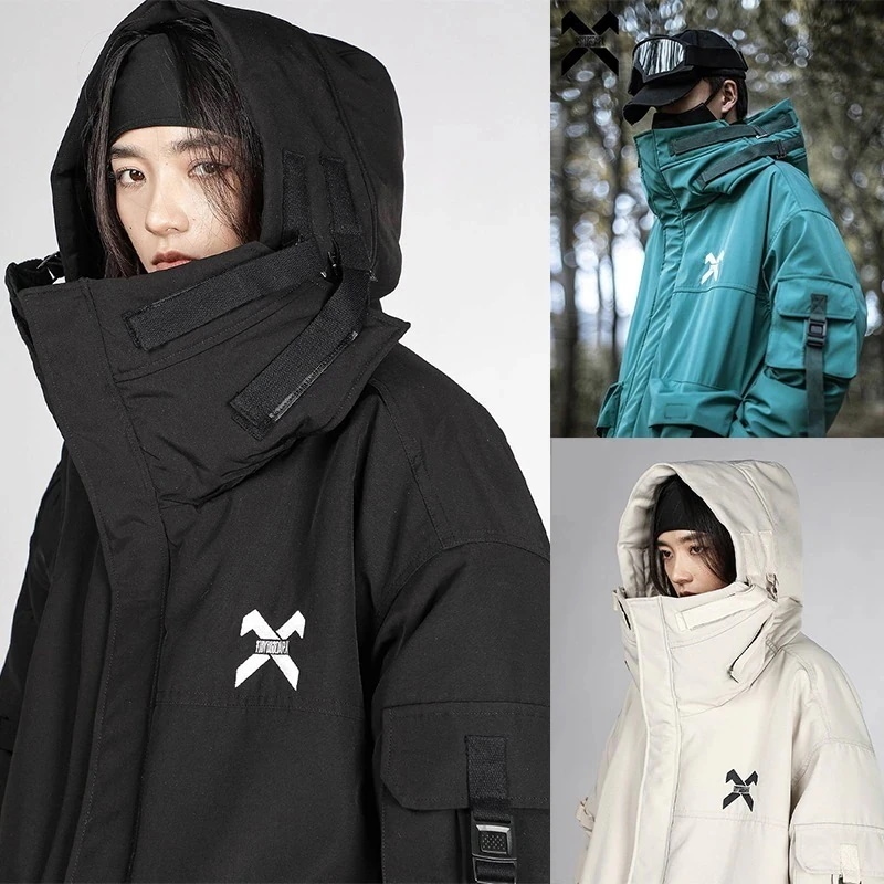 オーバーサイズ 黒緑オフホワイト 男女兼用 中綿 カップル服 レディース マウンテンパーカー ゆったり キルティング