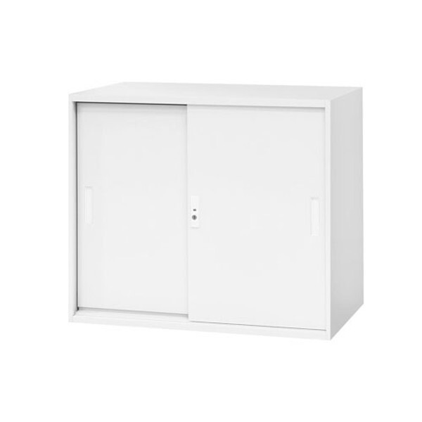 法人限定 Netforce EA-8840-2H-W-WH ホワイト イーセンブリー 引戸書庫 (2段 幅880×奥行400×高さ750mm) メーカー直送