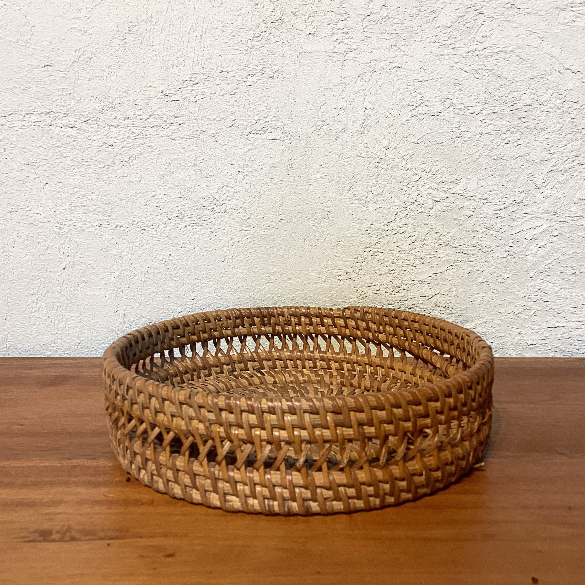 アタ製 手編みバスケット 網目 ラウンド 収納バスケット 小（ata-023）