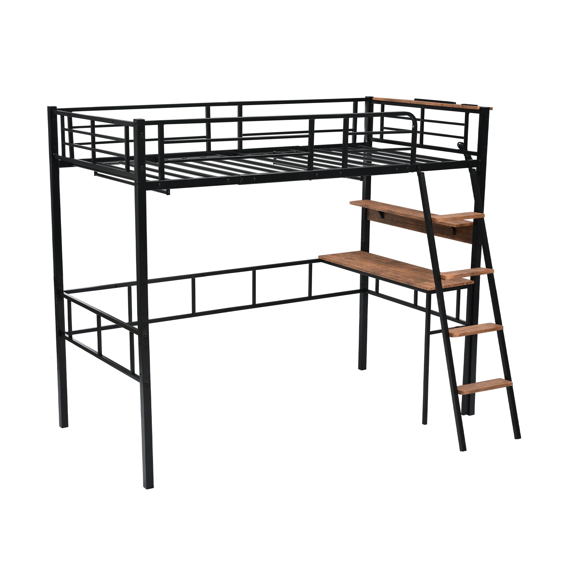 【国内出荷 - 3日配達】システムベット ロフトベッド シングル コンセント付き デスク付き デスク移動でき ハシゴ階段 耐荷重150kg 高さ170cm 北欧風 二段ベッド 大人ベッド ~