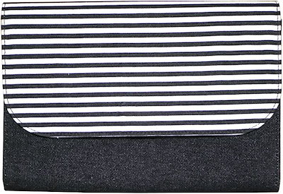 他サイト： 母子手帳ケース ジャバラ式 ブラックデニム ボーダー柄 化粧箱入り ボーダーxデニム(ボーダーxデニの商品画像