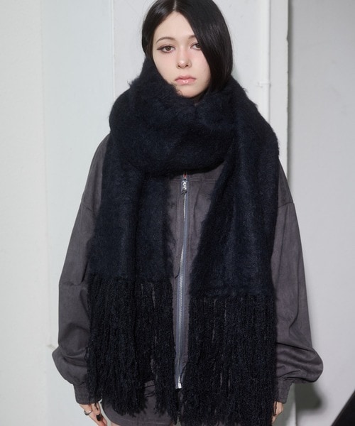 ボリュームフリンジマフラー