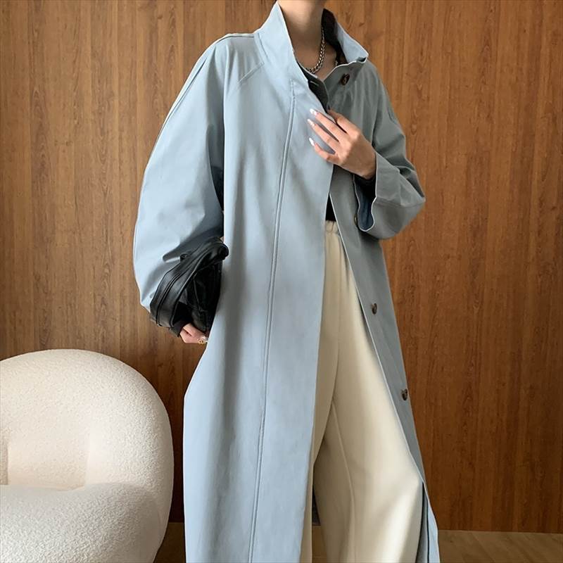 トレンチコート アウター ロング レディース 長袖 ハイネック ベルト 大人可愛い きれいめ シンプル