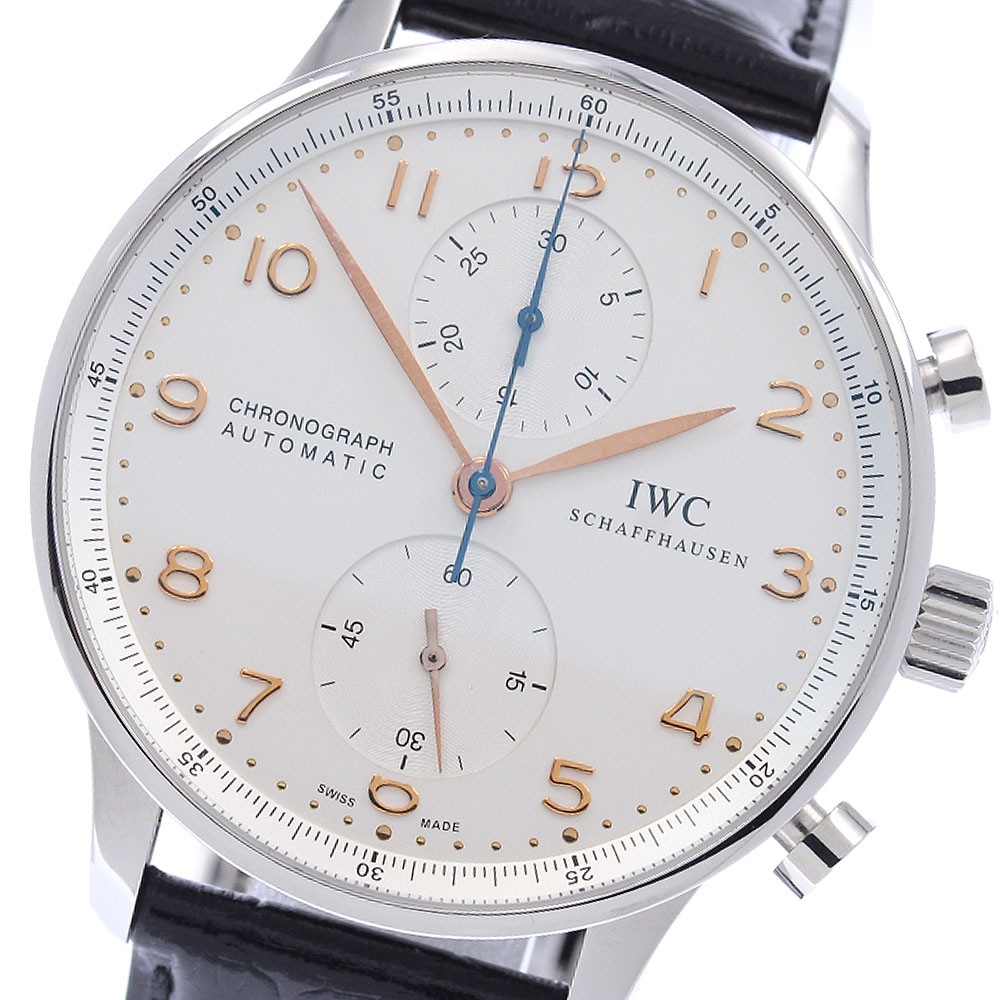 IWC SCHAFFHAUSEN IW371445 ポルトギーゼ クロノグラフ 自動巻き メンズ 美品 保証書付き_956313【中古】
