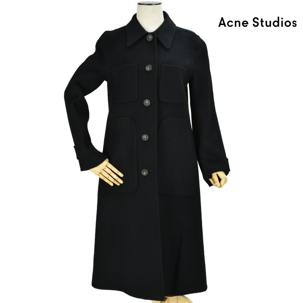 アクネストゥディオズ Acne Studios A90154-9000 COAT BLACK ウール ロングコート ステンカラーコート ブラック 黒 レディース[a90154-9000] 61,380円