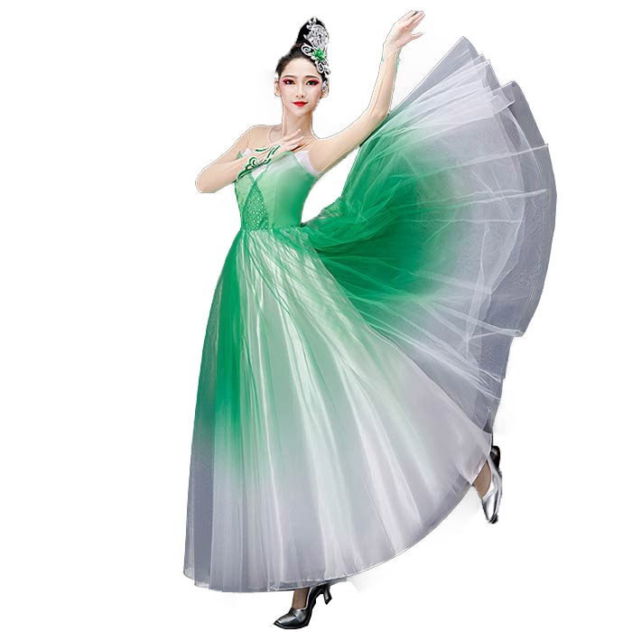 舞台ステージ衣装 グラデーション ワンピース ラテンドレス 社交ダンス衣装 古典舞踊 ダンスドレス 大型舞台演出ドレス ダンス衣装 モダンドレス タンゴ ワルツ 衣装 ダンス衣装 練習着 レッスン着