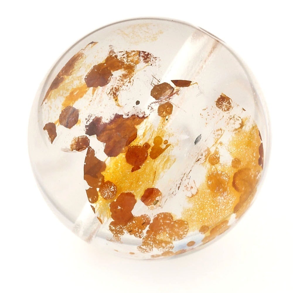 「1点もの 現品」 1粒売り 天然 オーラクォーツ ブラジル産 14mm パワーストーン バラ売り 天然石 パワーストーン ばら売り ビーズ 穴あき 1玉売り アクセサリー パ zz000122-al