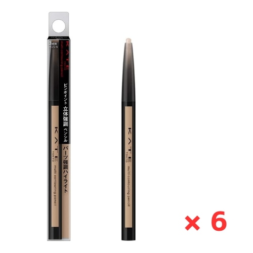 ケイト マルチコントゥアペンシル 01 明るいツヤカラー アイシャドウ ペンシル　6個 4973167376560 #