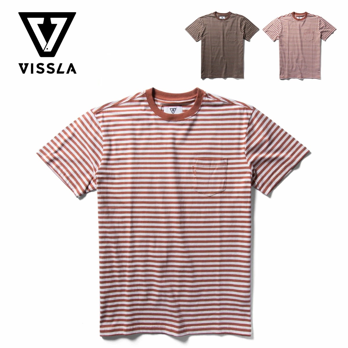 Tシャツ メンズ 半袖 ポケットTシャツ ポケットティー Derrick Disney Stripe Eco PKT Tee ストライプ ボーダー トップス ビーチ カジュアル サーフスタイル