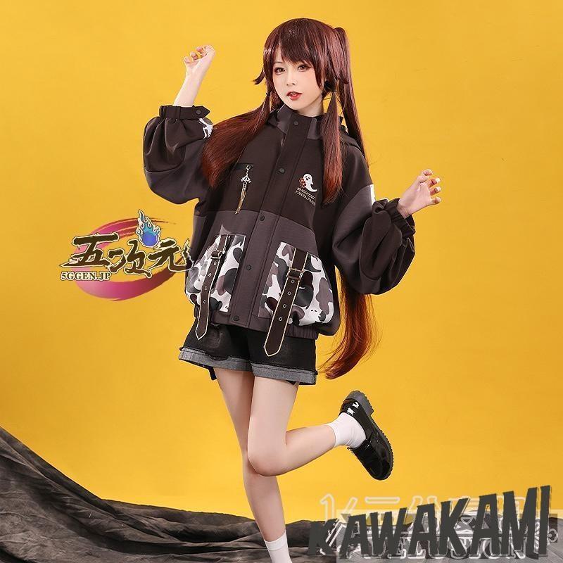 三分妄想　原神　コスプレ　胡桃　フータオ　日常外套　衣装　同人服　ウィッグ　追加可