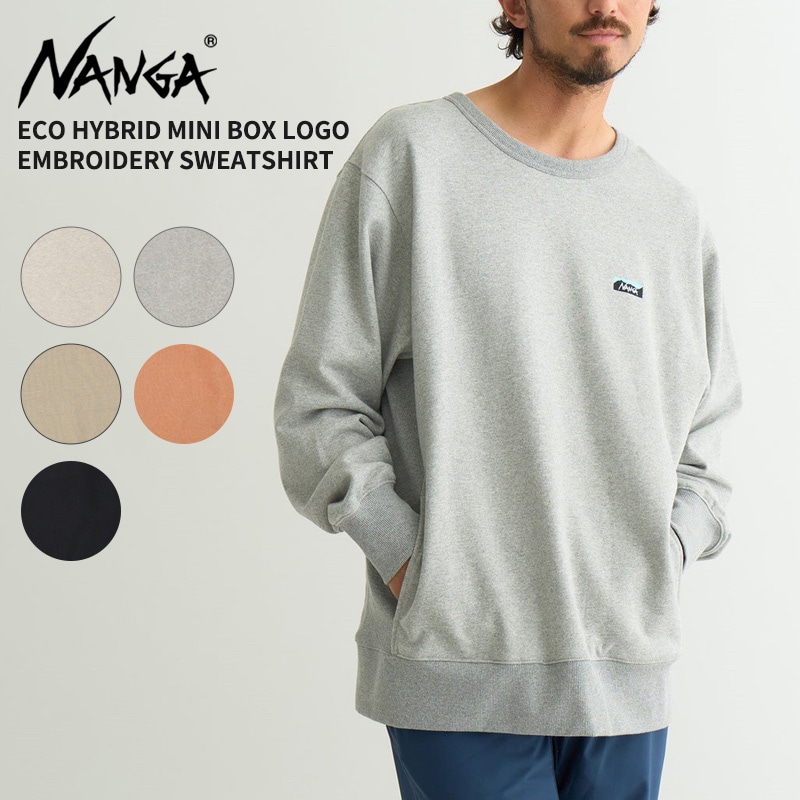 ナンガ メンズ レディース NANGA エコハイブリッド ミニボックスロゴ エンブロイダリー スウェットシャツ NW2441-1F013