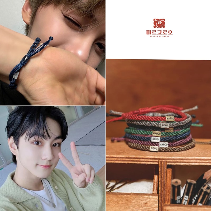 【ZB1 ギュビン,ENHYPENジョンウォン着用】MARCOROHO正規モンテンイ おばあちゃん手作りマクラメブレスレット