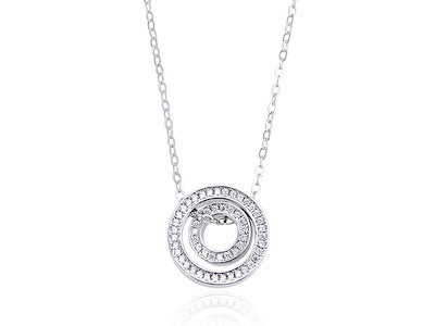 ネックレス レディース 925 ペンダント 一粒 cz シンプル 金属アレルギー対応 ジュエリー アクセサリー ダブルリング SILVER925 プレゼント ギフト カジュアル ブライダル 大