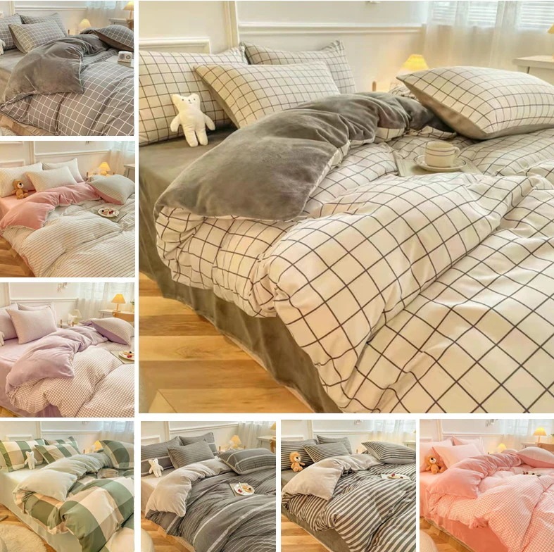 布団カバー セット 布団 シーツシンプルデザイン 寝具冬のベッド用品サンゴの絨毯のシーツ