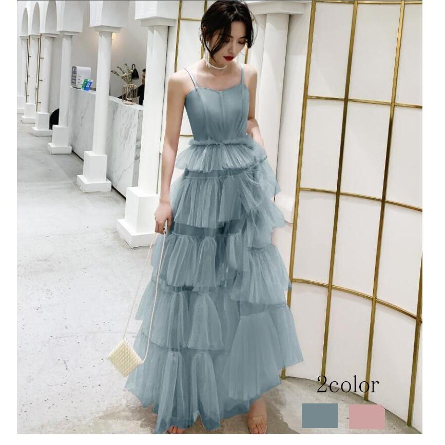 ロング丈ドレス ケーキドレス パーティードレス ウエディングドレス 結婚式 お呼ばれ 二次会 披露宴 7,489円