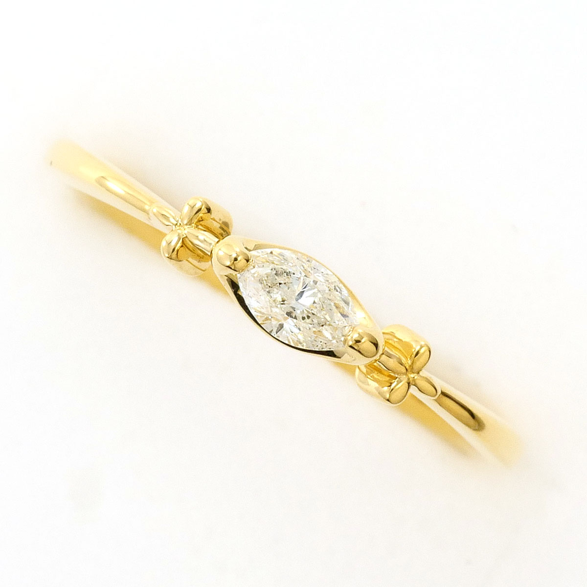 K18 18金 YG イエローゴールド リング・指輪 9号 ダイヤモンド 0.15ct 総重量約1.6g 中古