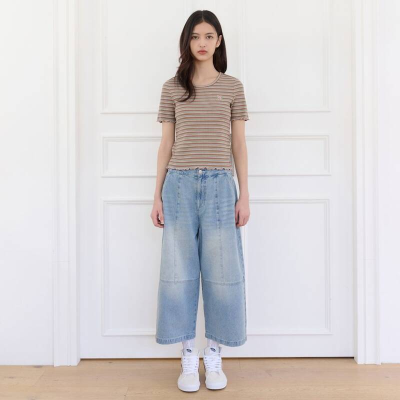 [レディース]ストライプ・イントアロック・カラーブロックTシャツ(T264MTS936W)