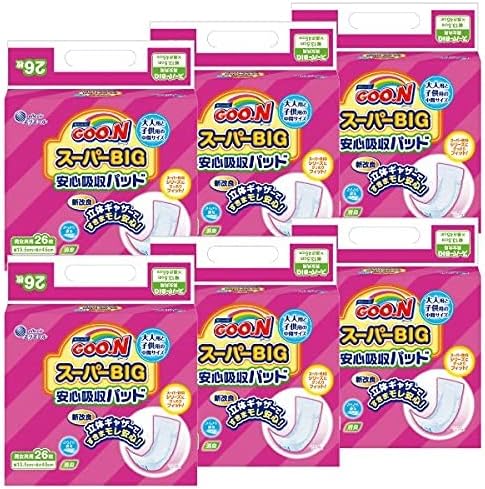 パッド スーパーBIG グーン スーパーBIG 安心なじむパッド 15~35kg 156枚 26枚×6 ケース販売 2577