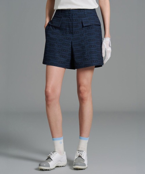 BEANPOLE GOLF 女性用チェーン柄 4パーツショーツ-ネイビー