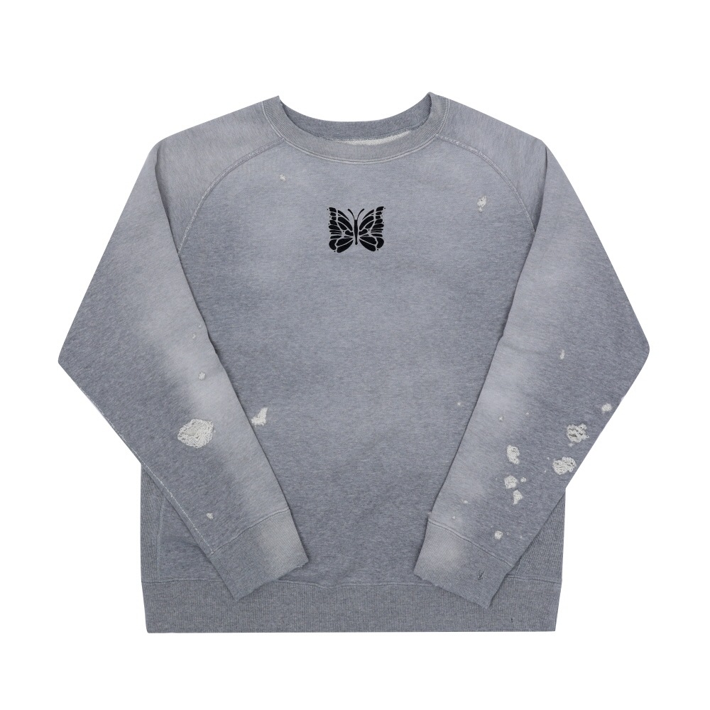 ニードルズ ディコンストラクテッドスウェットシャツ メンズ コットン フレンチテリー RW336 A-H.Grey
