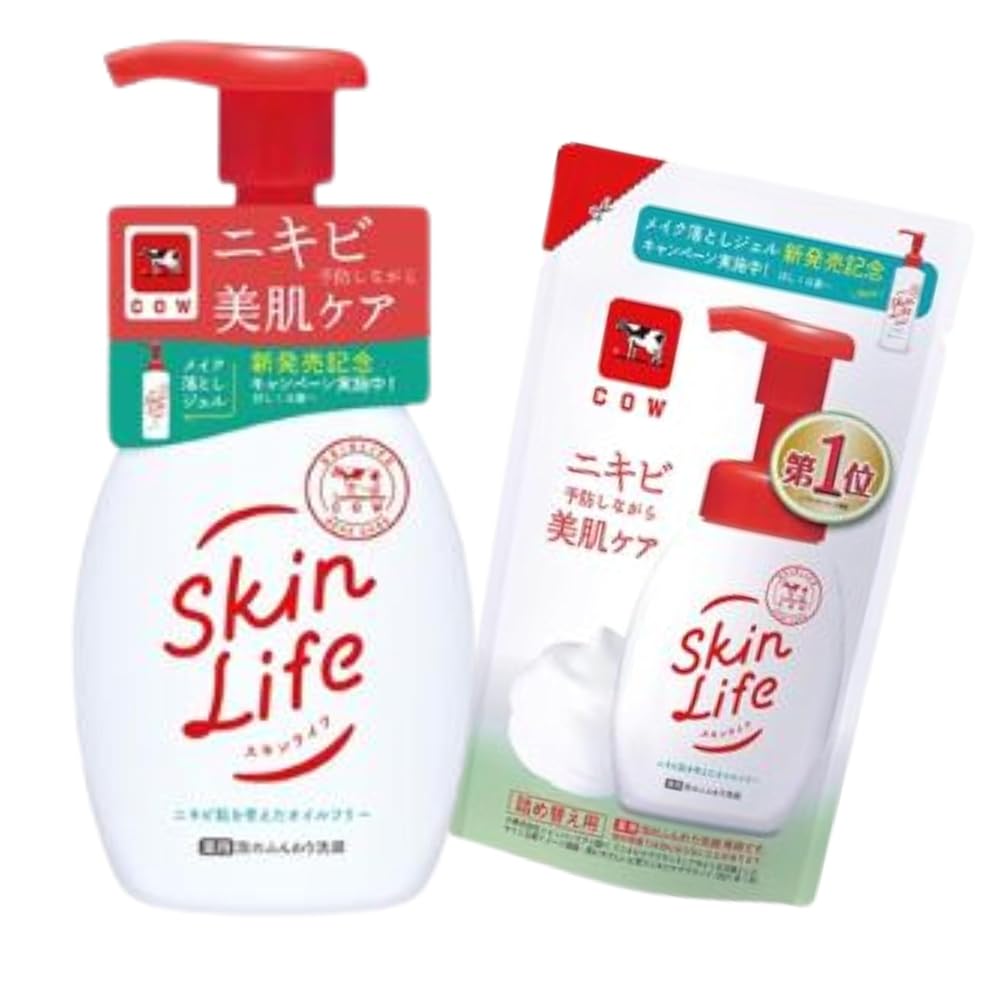 スキンライフ 薬用泡のふんわり洗顔 ポンプ付160ml＋詰替140ml 2点セット医薬部外品 泡洗顔 ニキビケア 毛穴汚れ 皮脂汚れ 黒ずみ防止 保湿