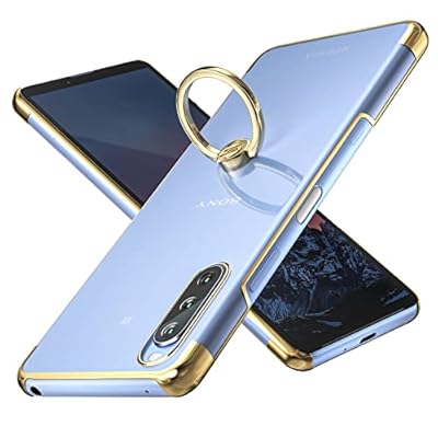 S Segoi SONY Xperia 10 III ケース リング付き スタンド機能 メッキ加工 透明 PC 落下防止 おしゃれ 薄型 軽量 一体型 SO-52B SOG04 保護カバー (Xper